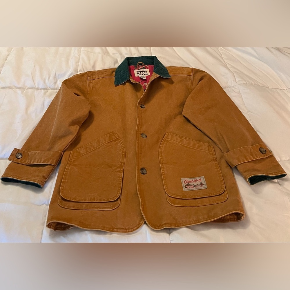 GreatNorth/boys outerwear 8/10 rustic  4 pocket 4 button closure pit-to-pit 20”